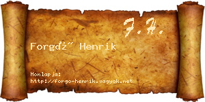 Forgó Henrik névjegykártya