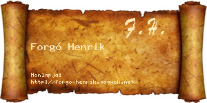 Forgó Henrik névjegykártya