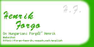 henrik forgo business card